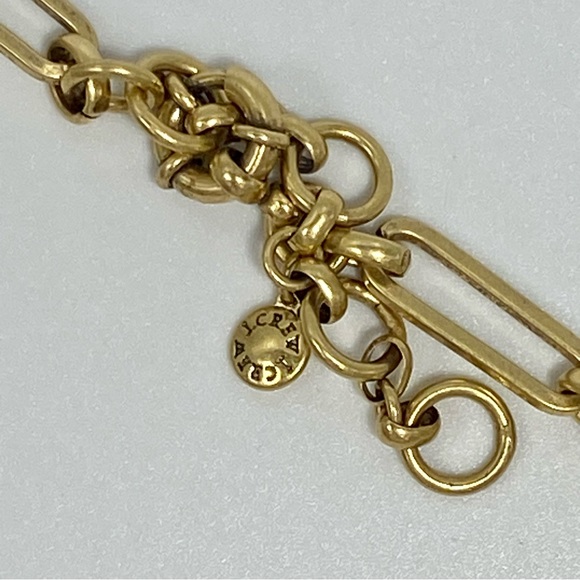 J. Crew Gold Tone Chain And Acrylic Necklace, 30”, signed, EUC - Picture 4 of 4